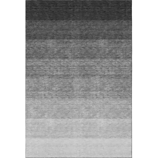 Black And Gray Ombre Washable Area Rug With UV Protection Photo 4