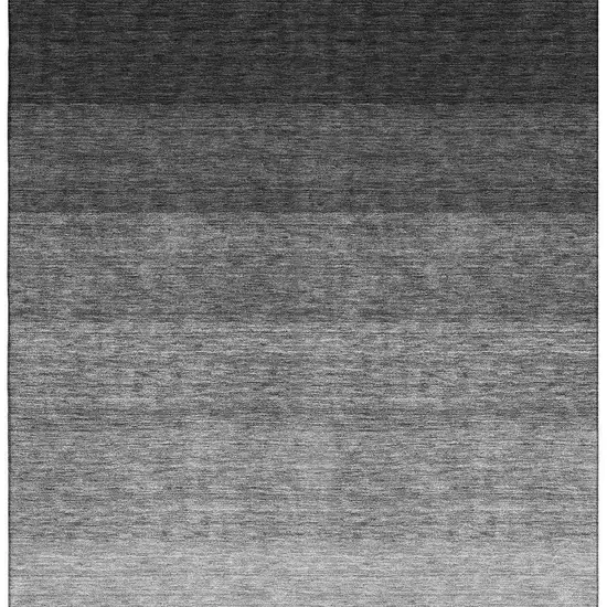 Black And Gray Ombre Washable Area Rug With UV Protection Photo 2
