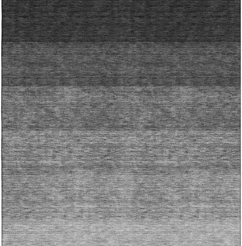 Black And Gray Ombre Washable Area Rug With UV Protection Photo 2