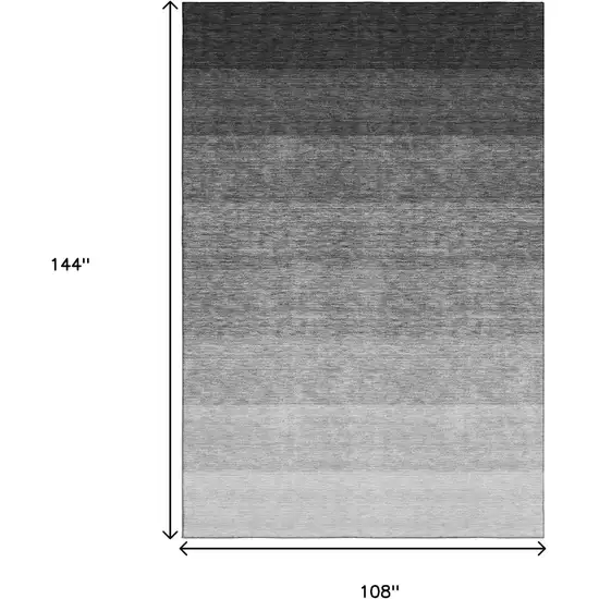 Black And Gray Ombre Washable Area Rug With UV Protection Photo 9