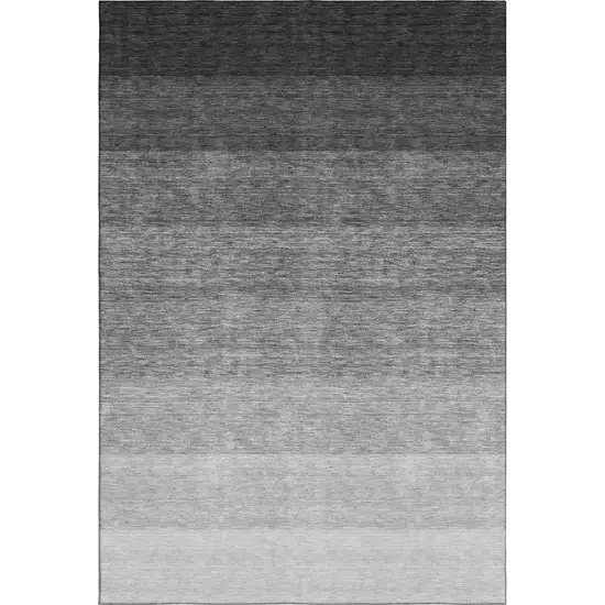 Black And Gray Ombre Washable Area Rug With UV Protection Photo 1