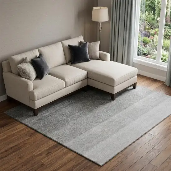 Black And Gray Ombre Washable Area Rug With UV Protection Photo 1
