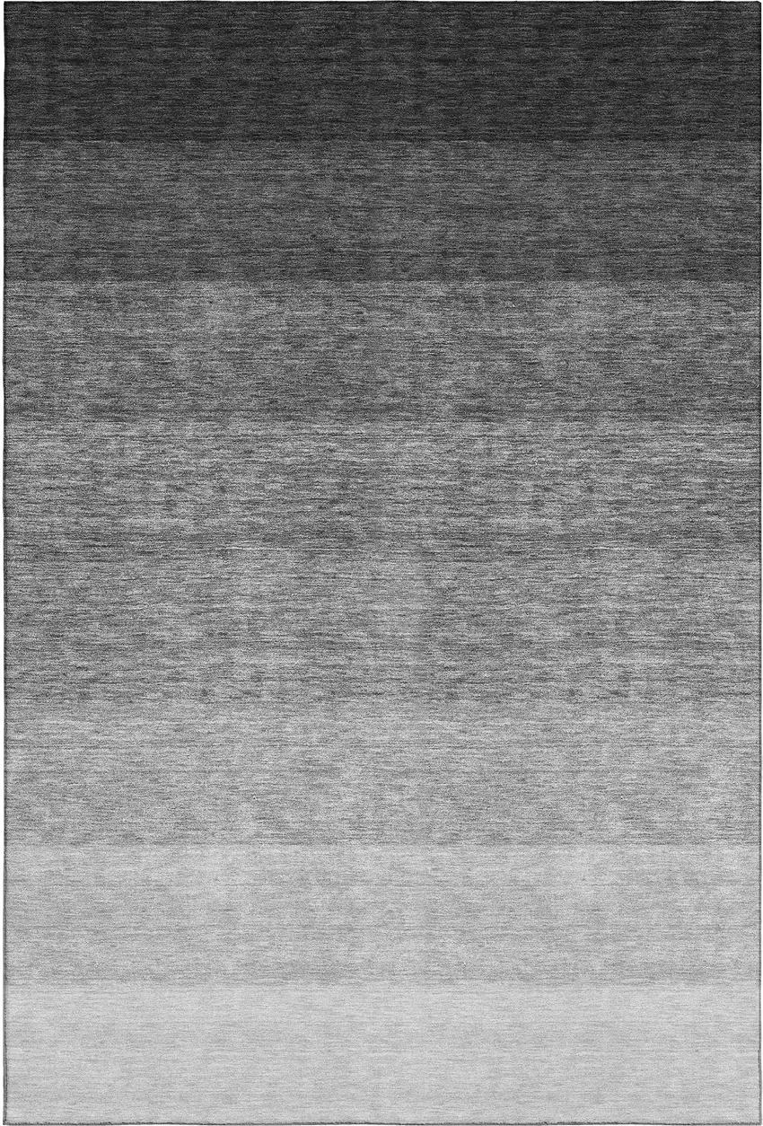 Black And Gray Ombre Washable Area Rug With UV Protection Photo 1