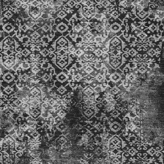 Black And Gray Oriental Washable Indoor Outdoor Area Rug Photo 3