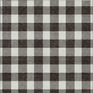 Photo of Black And Gray Plaid Washable Indoor Outdoor Area Rug