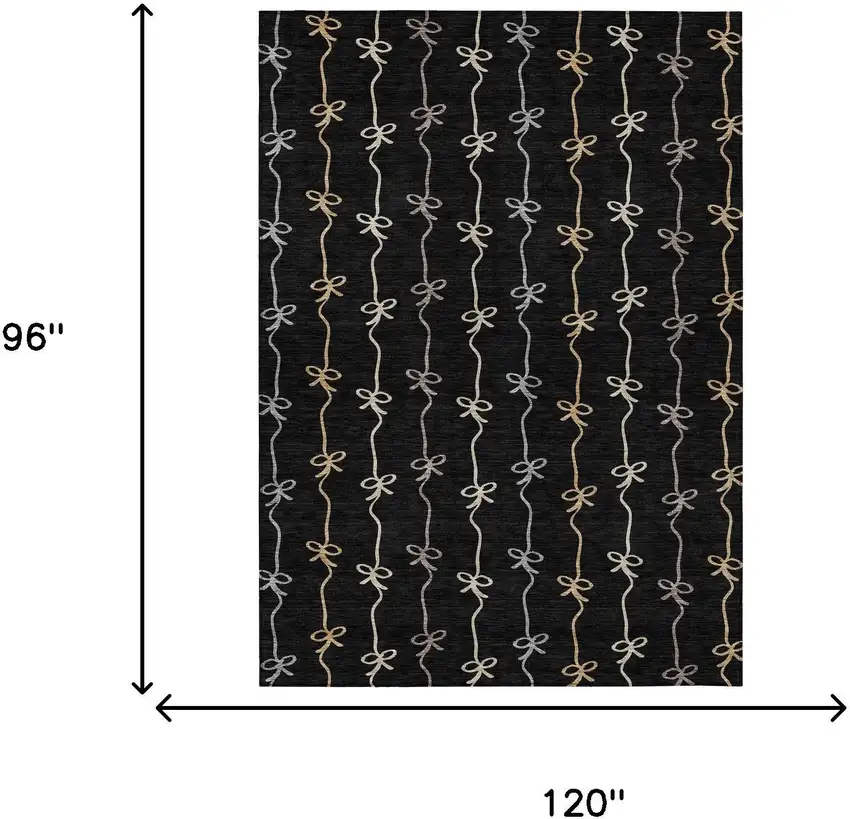 Black And Gray Southwestern Washable Indoor Outdoor Area Rug Photo 6