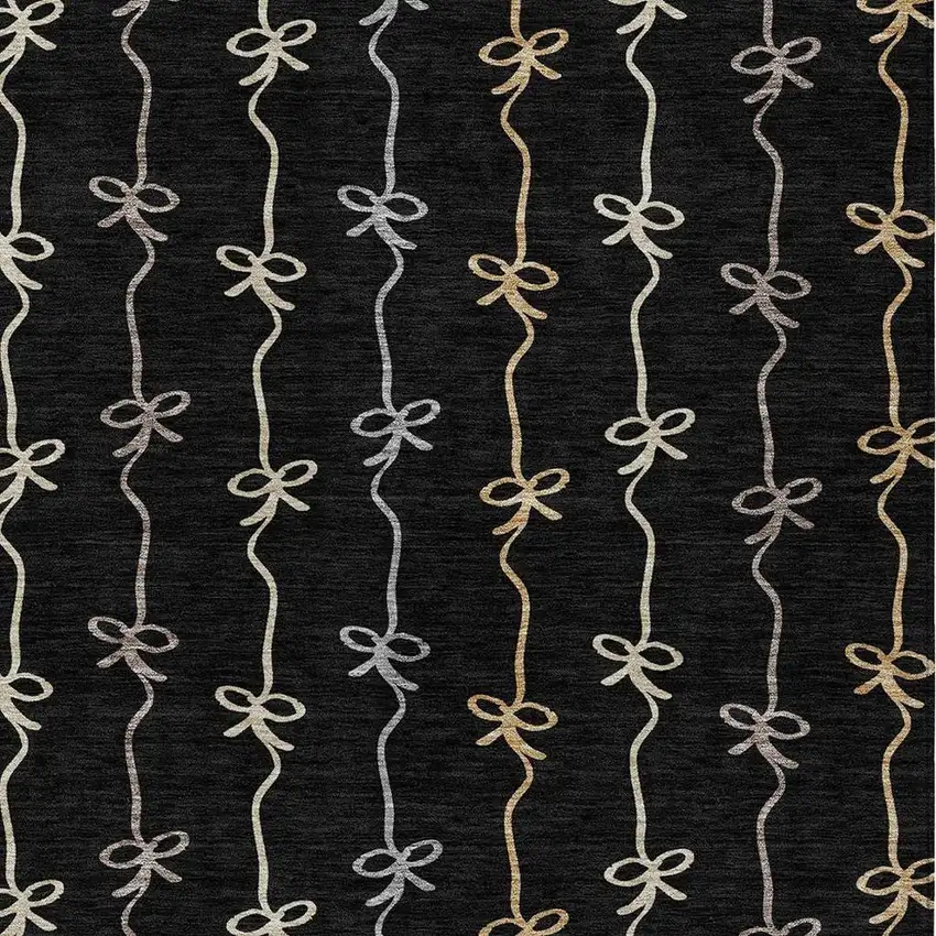 Black And Gray Southwestern Washable Indoor Outdoor Area Rug Photo 2