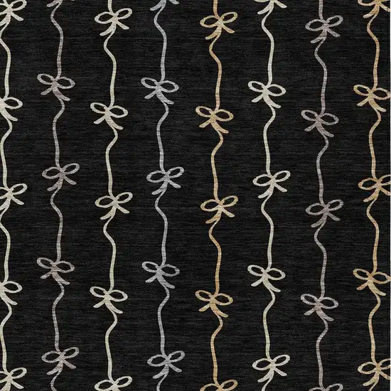 Black And Gray Southwestern Washable Indoor Outdoor Area Rug Photo 2