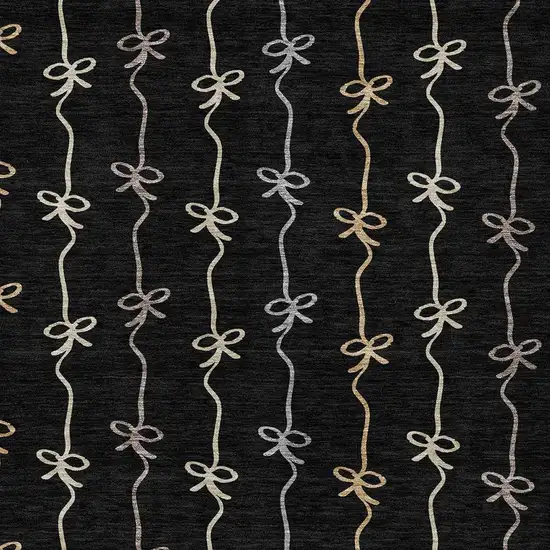 Black And Gray Southwestern Washable Indoor Outdoor Area Rug Photo 2