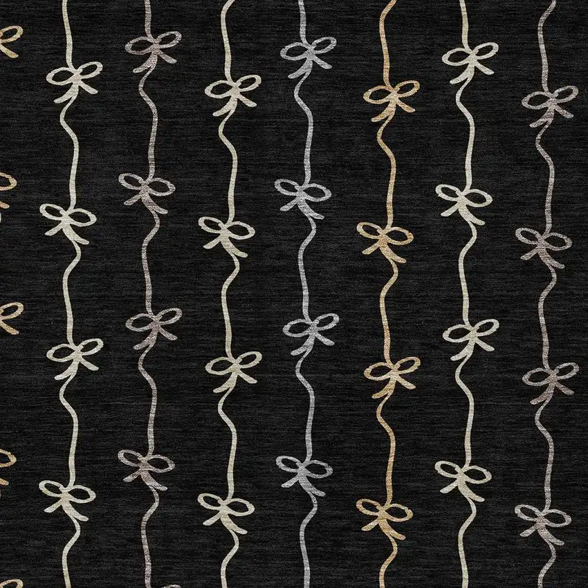 Black And Gray Southwestern Washable Indoor Outdoor Area Rug Photo 2