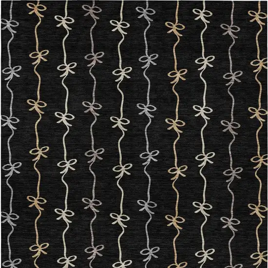 Black And Gray Southwestern Washable Indoor Outdoor Area Rug Photo 3