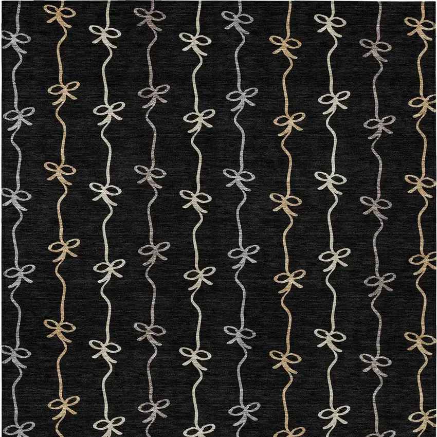 Black And Gray Southwestern Washable Indoor Outdoor Area Rug Photo 3