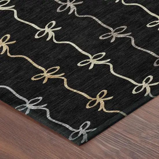Black And Gray Southwestern Washable Indoor Outdoor Area Rug Photo 4