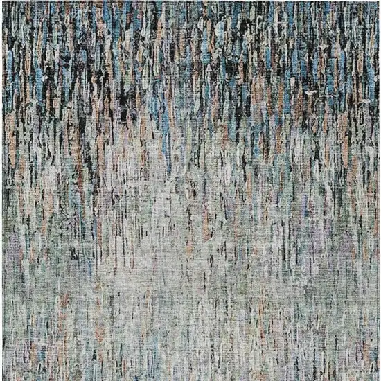 Black And Gray Striped Washable Indoor Outdoor Area Rug Photo 3
