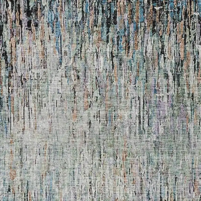 Black And Gray Striped Washable Indoor Outdoor Area Rug Photo 2