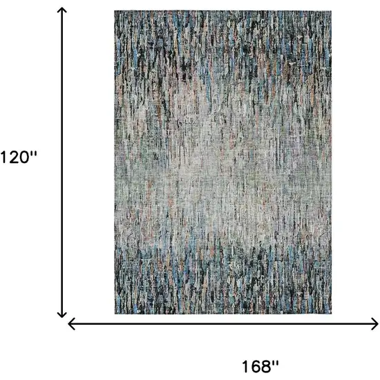 Black And Gray Striped Washable Indoor Outdoor Area Rug Photo 6