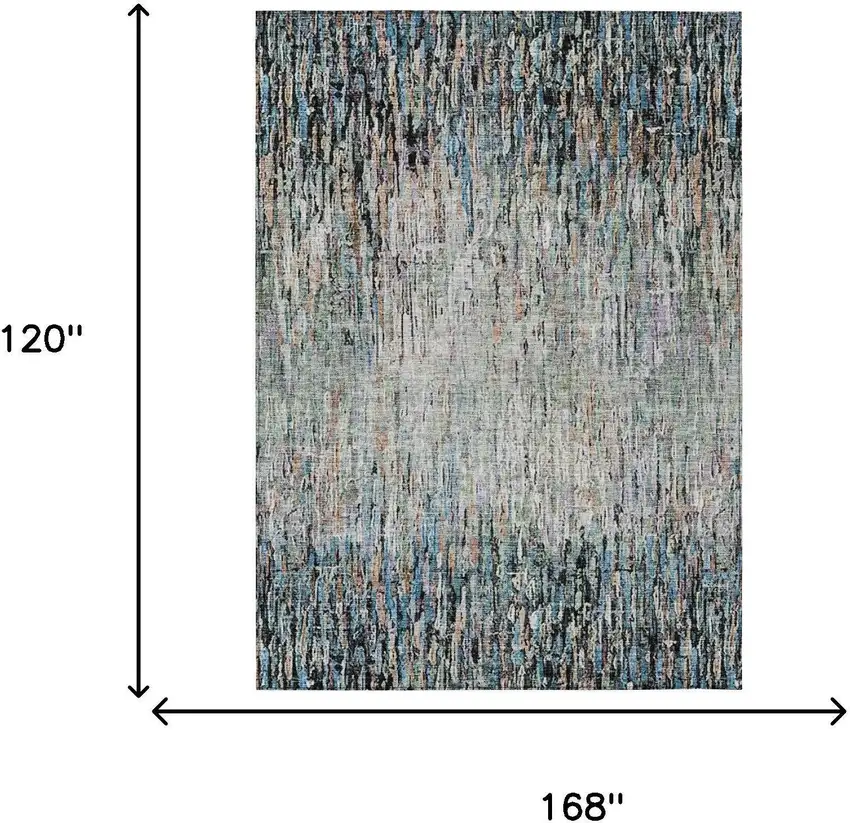 Black And Gray Striped Washable Indoor Outdoor Area Rug Photo 6