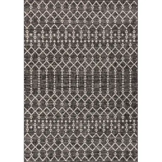 Black And Gray Trellis Indoor Outdoor Area Rug Photo 1