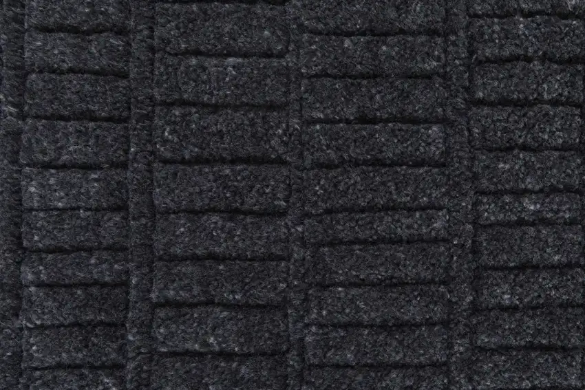 Black And Gray Wool Hand Knotted Area Rug Photo 5