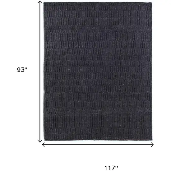 Black And Gray Wool Hand Knotted Area Rug Photo 7