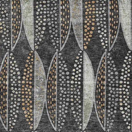 Black And Green Geometric Washable Indoor Outdoor Area Rug Photo 3
