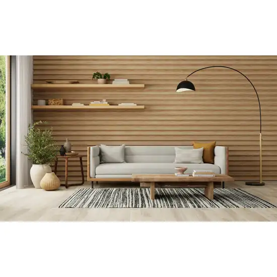 Black And Ivory Abstract Area Rug Photo 5