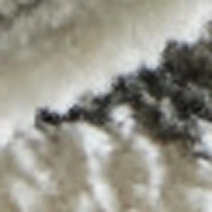 Black And Ivory Abstract Area Rug Photo 2