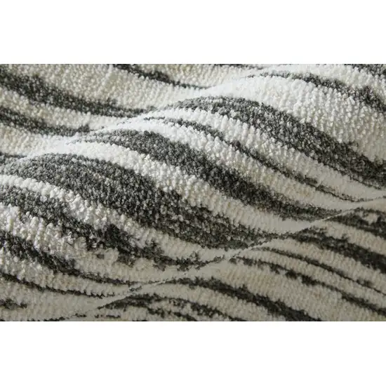 Black And Ivory Abstract Area Rug Photo 9