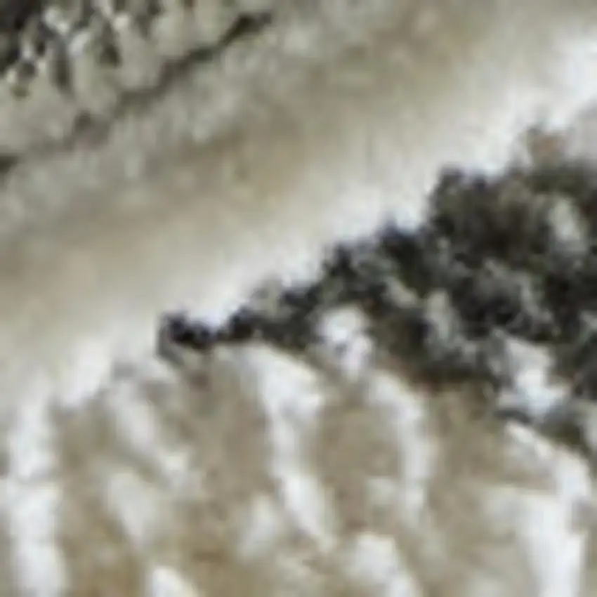 Black And Ivory Abstract Area Rug Photo 3