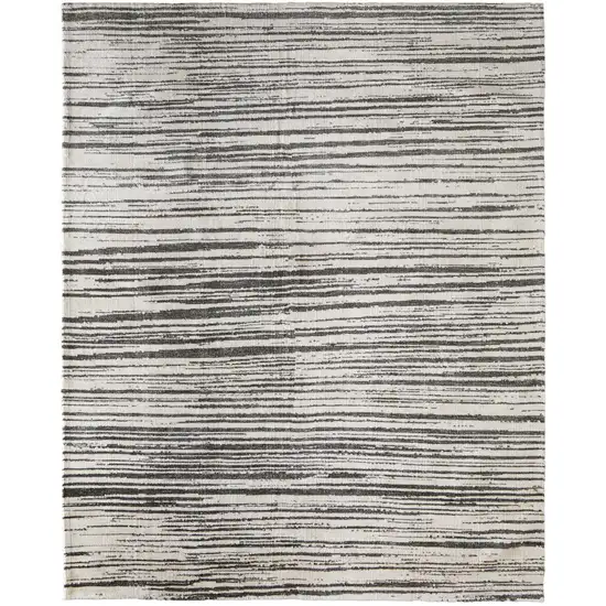 Black And Ivory Abstract Area Rug Photo 6