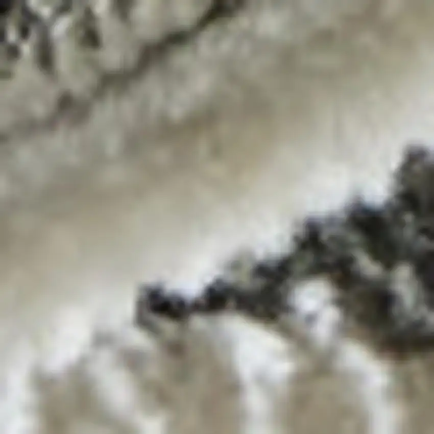 Black And Ivory Abstract Area Rug Photo 2