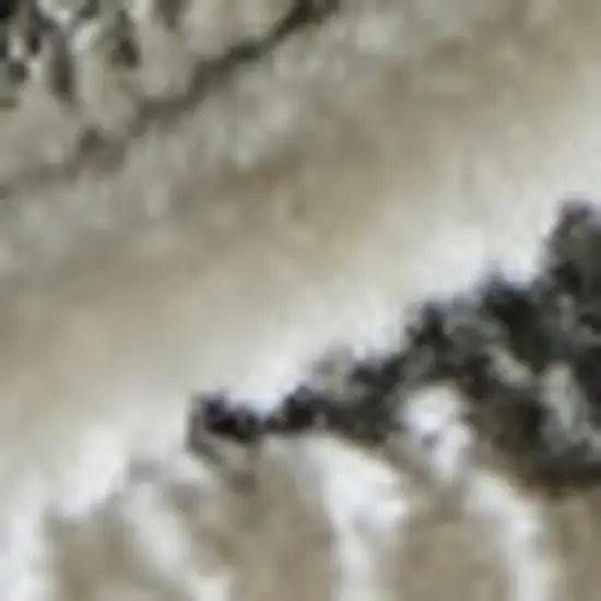 Black And Ivory Abstract Area Rug Photo 2