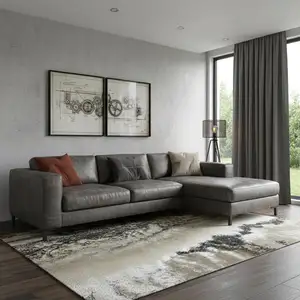 Photo of Black And Ivory Abstract Area Rug