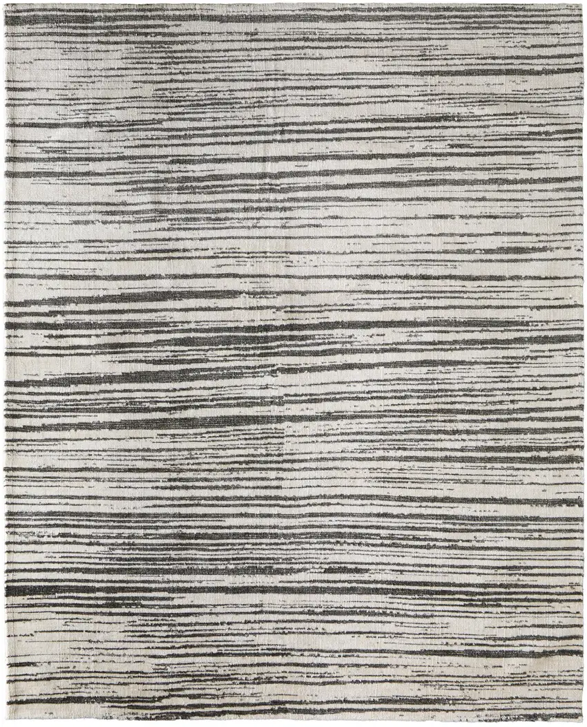 Black And Ivory Abstract Area Rug Photo 6
