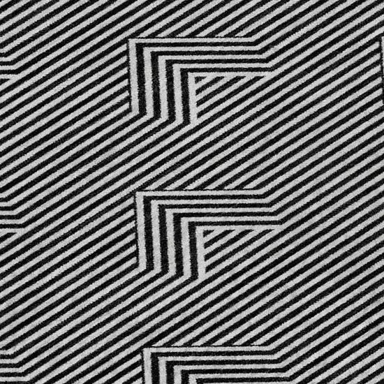 Black And Ivory Abstract Geometric Washable Area Rug With UV Protection Photo 3