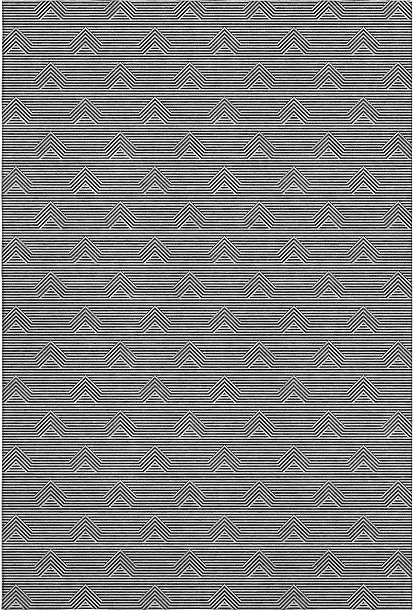 Black And Ivory Abstract Geometric Washable Area Rug With UV Protection Photo 7