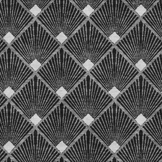 Black And Ivory Abstract Geometric Washable Area Rug With UV Protection Photo 3