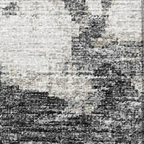 Black And Ivory Abstract Washable Area Rug With UV Protection Photo 4