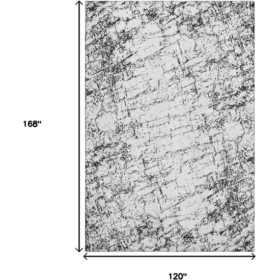 Black And Ivory Abstract Washable Area Rug With UV Protection Photo 7