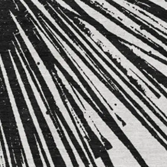 Black And Ivory Abstract Washable Area Rug With UV Protection Photo 8