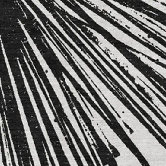 Black And Ivory Abstract Washable Area Rug With UV Protection Photo 3