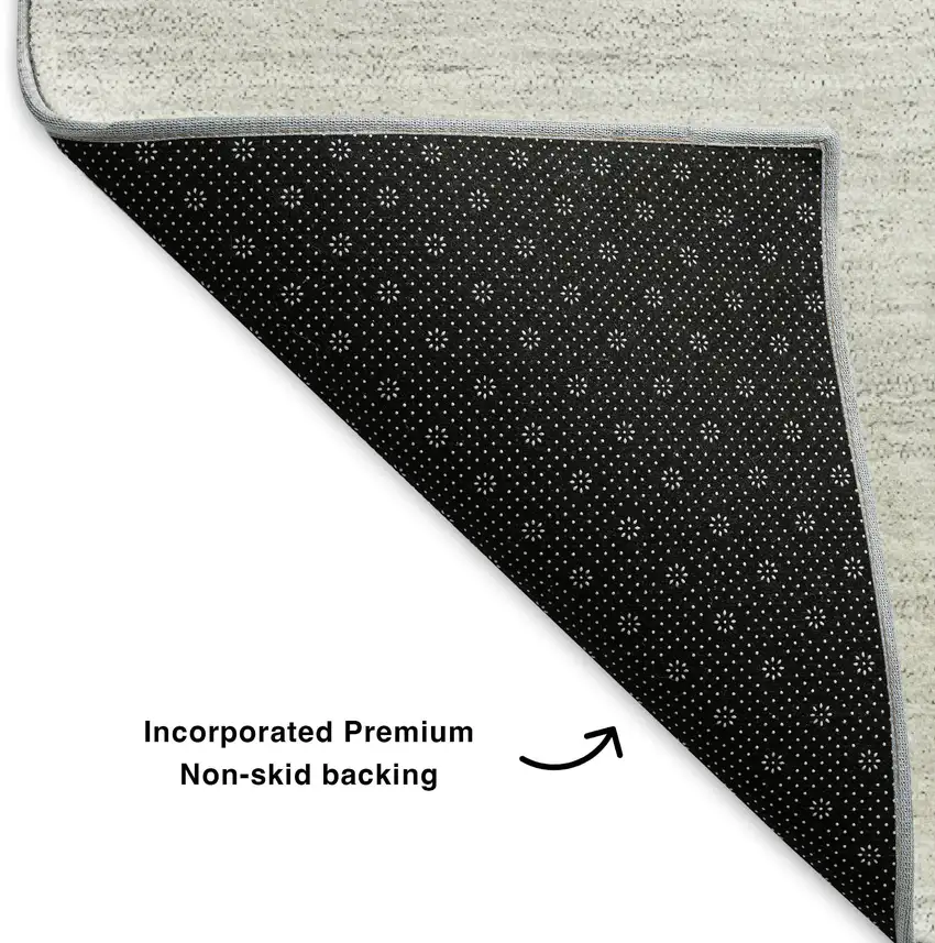 Black And Ivory Abstract Washable Area Rug With UV Protection Photo 8