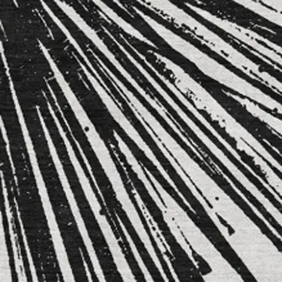 Black And Ivory Abstract Washable Area Rug With UV Protection Photo 8
