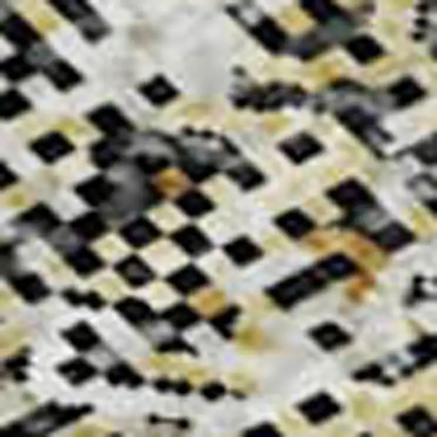 Black And Ivory Abstract Washable Area Rug With UV Protection Photo 2