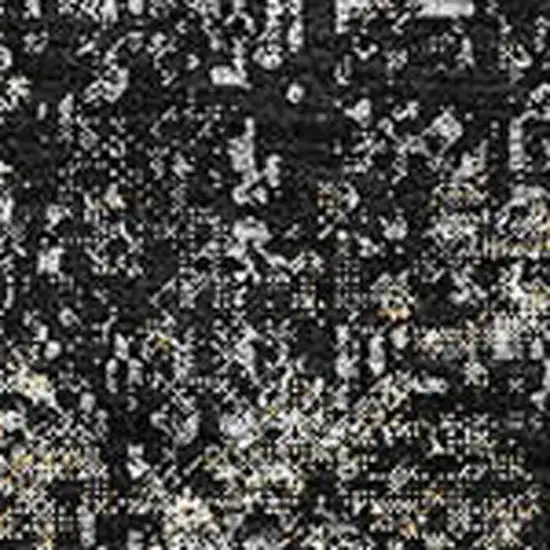 Black And Ivory Abstract Washable Area Rug With UV Protection Photo 3