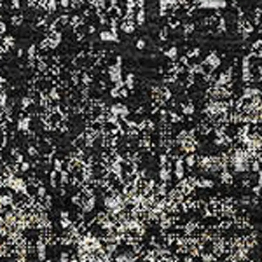 Black And Ivory Abstract Washable Area Rug With UV Protection Photo 3