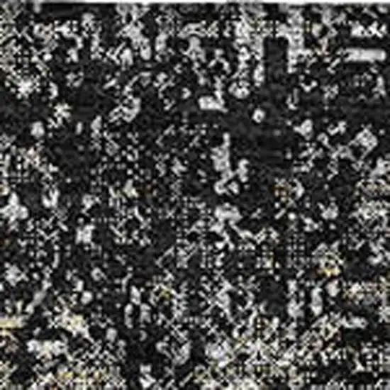 Black And Ivory Abstract Washable Area Rug With UV Protection Photo 3