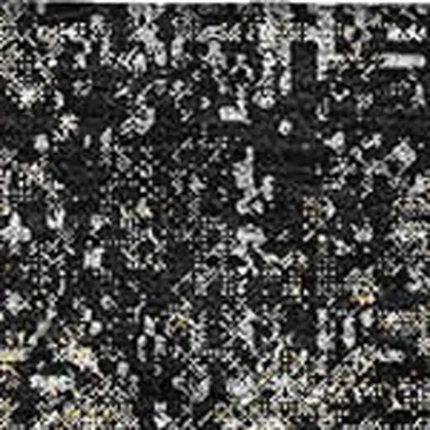 Black And Ivory Abstract Washable Area Rug With UV Protection Photo 3