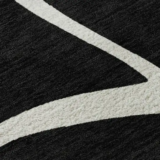 Black And Ivory Abstract Washable Area Rug With UV Protection Photo 2