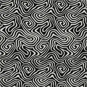 Photo of Black And Ivory Abstract Washable Indoor Outdoor Area Rug